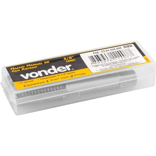 Jogo de macho manual aço rápido 5/8 Jogo de macho manual aço rápido 5/8