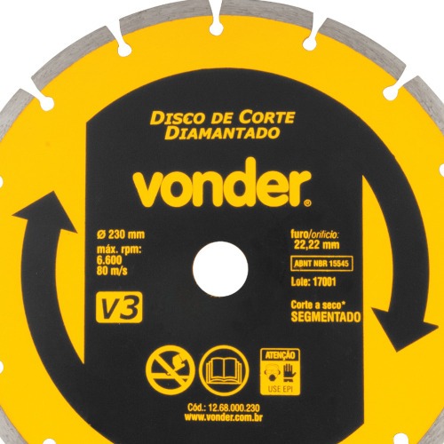 Disco diamantado segmentado 230 mm para concreto 