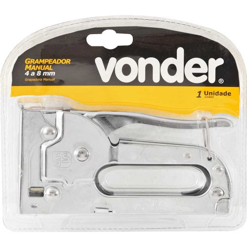 Grampeador manual em chapa de aço cromado capacidade de 4 a 8 mm Grampeador manual em chapa de aço cromado capacidade de 4 a 8 mm