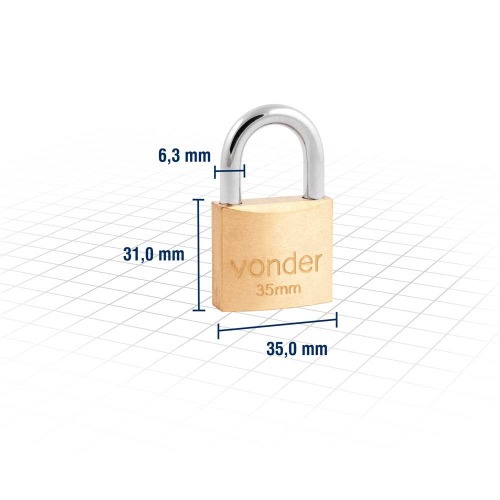 Cadeado de lat�o 35 mm -Vonder