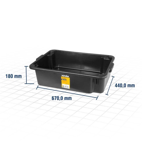 Caixa plástica retangular para massa 40 litros Caixa plástica retangular para massa 40 litros