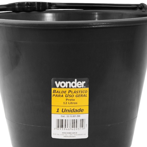 Balde pl�stico uso geral 12 litros