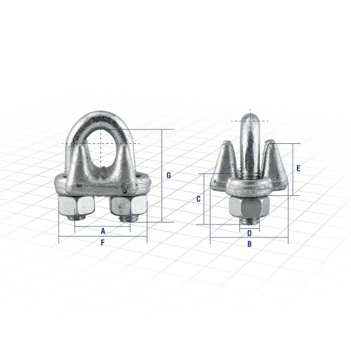 Clips para cabo de a�o 3/8