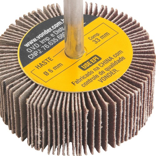 Roda de lixa 50 x 20 mm com haste grão 120 Roda de lixa 50 x 20 mm com haste grão 120