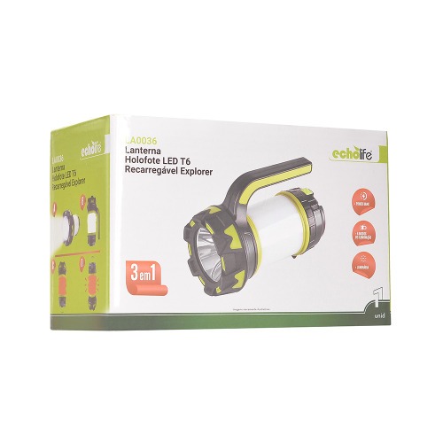 Lanterna holofote Led recarreg�vel T6 - Explorer Delta