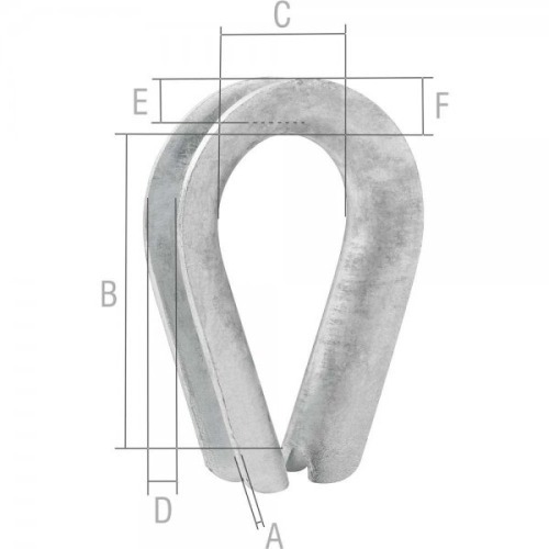 Anilha para cabo de a�o 3/16