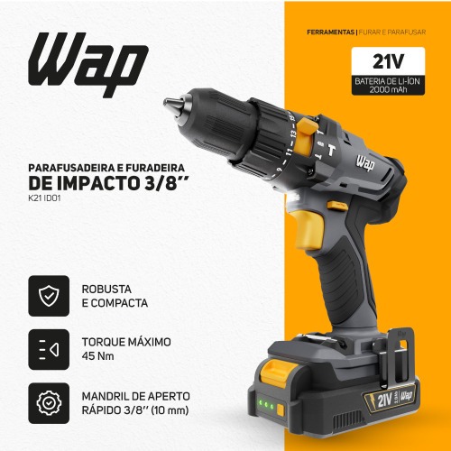 Furadeira Parafusadeira de impacto 3/8