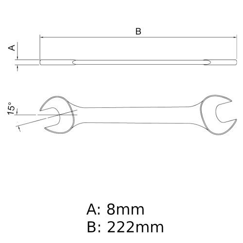 Chave fixa 19 x 22 mm aço cromo vanádio - 44610177 Chave fixa 19 x 22 mm aço cromo vanádio - 44610177