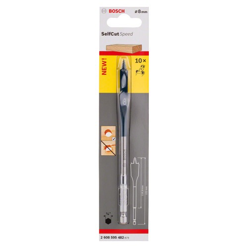 Broca chata para madeira 8 x 152 mm - Self Cut Speed