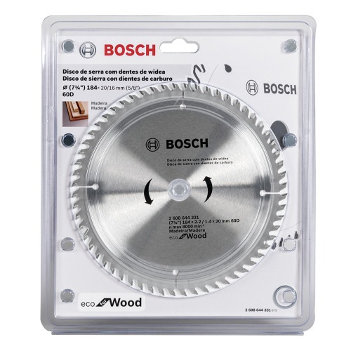 Disco de serra para madeira 184 x 20 x 60 dentes - Ecoline Disco de serra para madeira 184 x 20 x 60 dentes - Ecoline