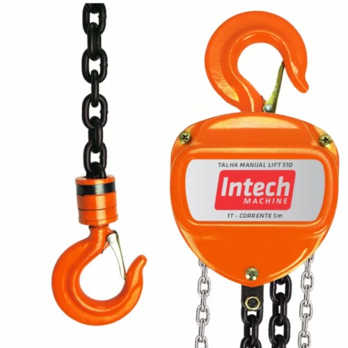 Talha manual com capacidade de 1.000 kg e 5 metros de corrente - LIFT510