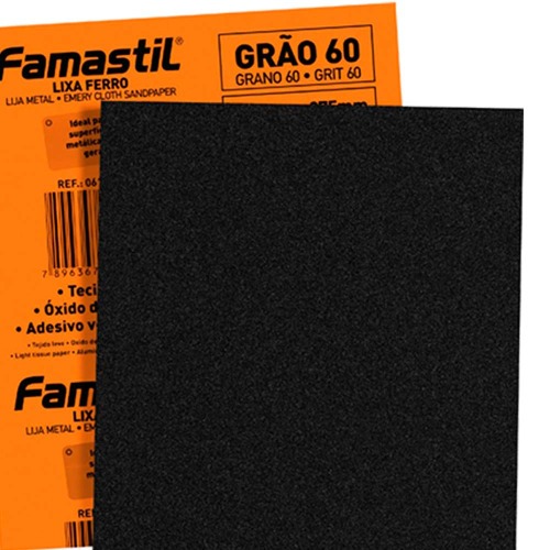 Kit 20 Folhas de lixa para ferro grão 60 - F51.10 Kit 20 Folhas de lixa para ferro grão 60 - F51.10