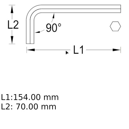 Chave allen a�o cromo van�dio 14 mm - 42