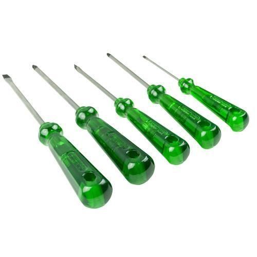 Jogo de chave de fenda e phillips com 05 pe�as a�o cromo van�dio