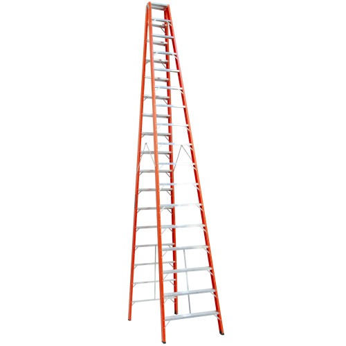 Escada de fibra de vidro 17 degraus 5,1 m modelo americana dupla - ESC17510 Escada de fibra de vidro 17 degraus 5,1 m modelo americana dupla - ESC17510