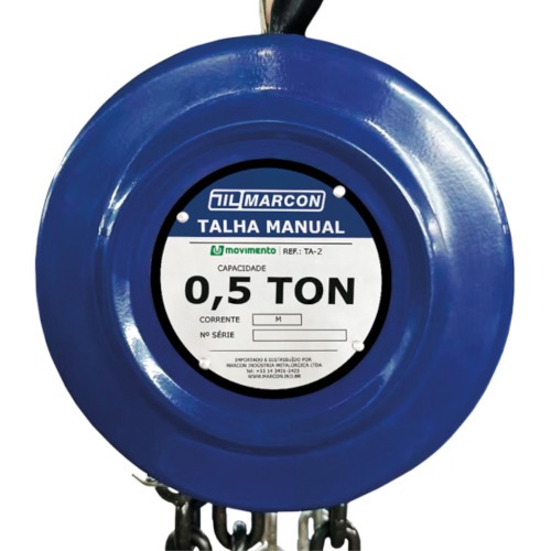 Talha manual com capacidade de 500 kg e 5 metros de corrente - TA-2 Talha manual com capacidade de 500 kg e 5 metros de corrente - TA-2