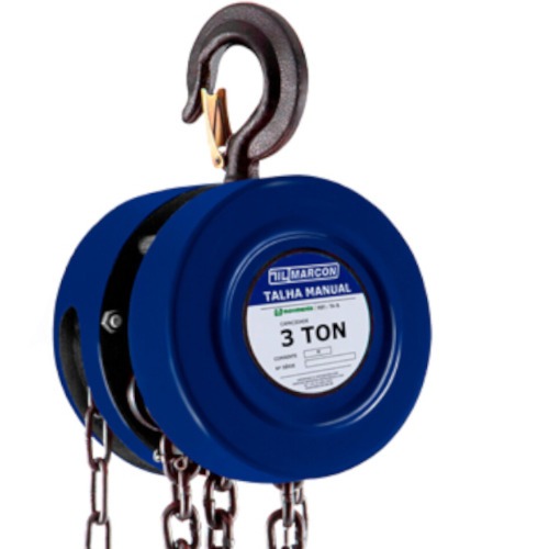 Talha manual com capacidade de 3000 kg e 3 metros de corrente - TA-7