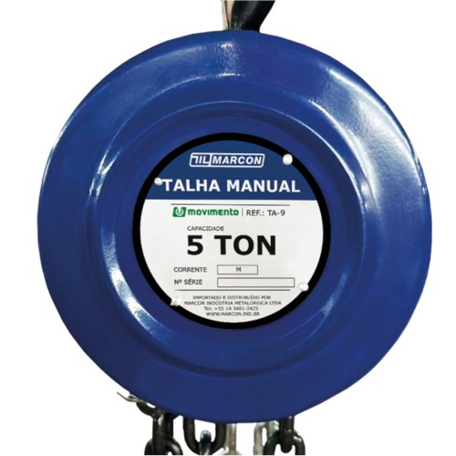 Talha manual com capacidade de 5000 kg e 5 metros de corrente - TA-10 Talha manual com capacidade de 5000 kg e 5 metros de corrente - TA-10