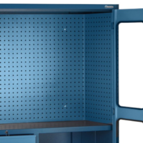 Armário para ferramentas com 1 prateleira 5 gavetas e porta com visores em vidro - AM-1003 Armário para ferramentas com 1 prateleira 5 gavetas e porta com visores em vidro - AM-1003