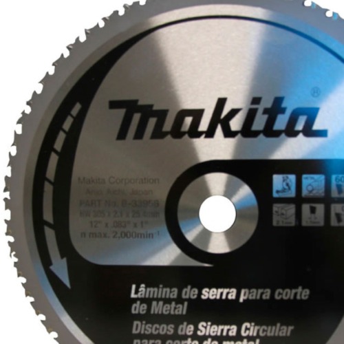 Disco de serra para metal 305 x 25 x 1,7 mm com 60 dentes - B-33956