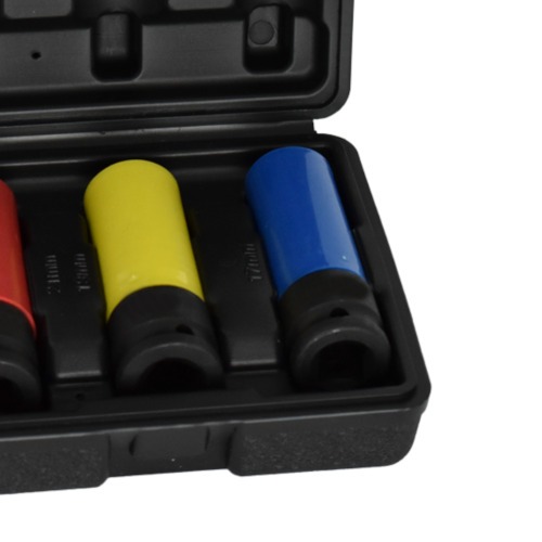 Jogo de soquete de impacto longo para roda de liga leve 17 a 21 mm 1/2 Jogo de soquete de impacto longo para roda de liga leve 17 a 21 mm 1/2