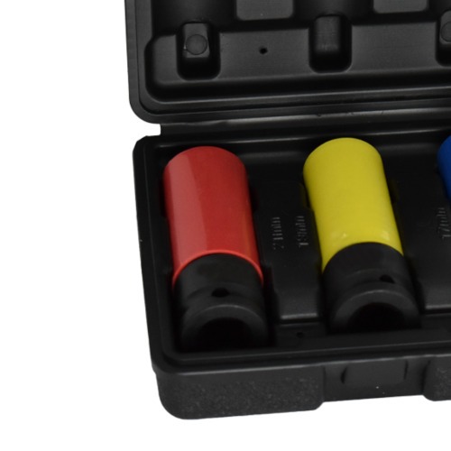 Jogo de soquete de impacto longo para roda de liga leve 17 a 21 mm 1/2 Jogo de soquete de impacto longo para roda de liga leve 17 a 21 mm 1/2
