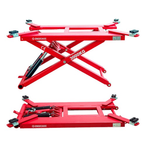 Elevador automotivo hidr�ulico pantogr�fico m�vel 3T monof�sico vermelho - EPM-3000  220V