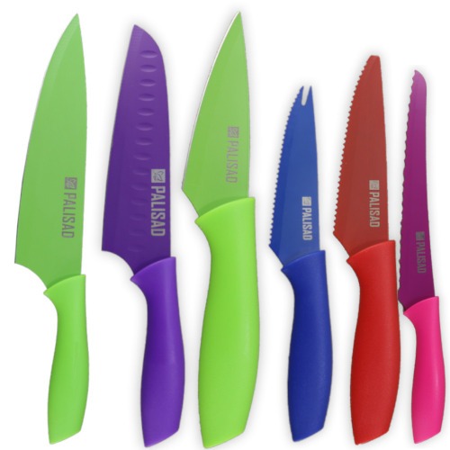 Jogo de facas coloridas inox para cozinha 6 peças - 7914155 Jogo de facas coloridas inox para cozinha 6 peças - 7914155