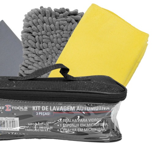 Kit de lavagem automotiva com 3 pe�as