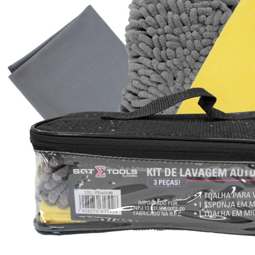 Kit de lavagem automotiva com 3 pe�as