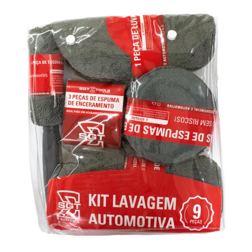 Kit de lavagem automotiva com 9 pe�as