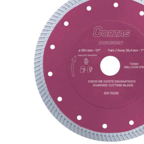 Disco diamantado turbo 254 mm para pisos e revestimento - Durokort Disco diamantado turbo 254 mm para pisos e revestimento - Durokort