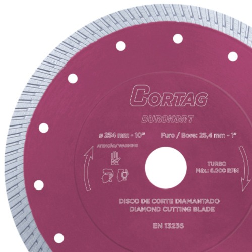 Disco diamantado turbo 254 mm para pisos e revestimento - Durokort Disco diamantado turbo 254 mm para pisos e revestimento - Durokort