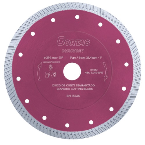 Disco diamantado turbo 254 mm para pisos e revestimento - Durokort Disco diamantado turbo 254 mm para pisos e revestimento - Durokort