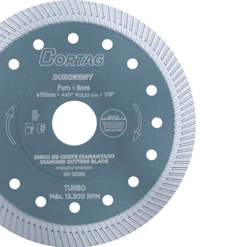 Disco diamantado Turbo 115 mm para pisos e revestimentos - Durokort Disco diamantado Turbo 115 mm para pisos e revestimentos - Durokort