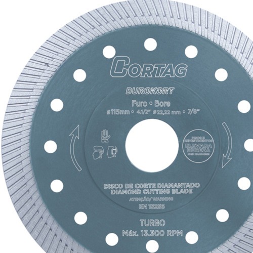 Disco diamantado Turbo 115 mm para pisos e revestimentos - Durokort Disco diamantado Turbo 115 mm para pisos e revestimentos - Durokort