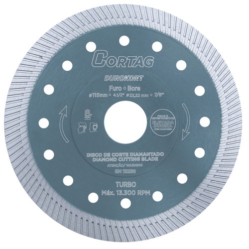 Disco diamantado Turbo 115 mm para pisos e revestimentos - Durokort Disco diamantado Turbo 115 mm para pisos e revestimentos - Durokort
