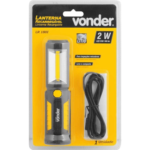 Lanterna recarreg�vel de inspe��o 2W COB + 3 LEDs - LR 180I