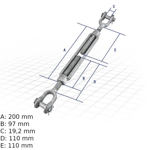 Esticador manilha/manilha para cabo de a�o 5/8