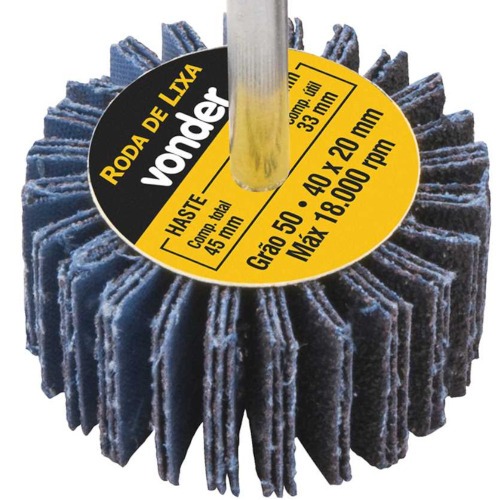 Roda de lixa 40 x 20 mm com haste gr�o 50