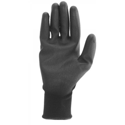 Luva de poli�ster com poliuretano preta tamanho 10 - PPV 1010