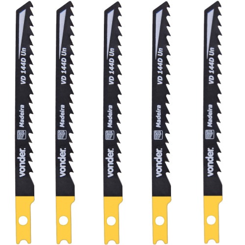 L�mina serra tico tico 100 mm 6 dentes para madeira 5 pe�as - VD 144D-UN 