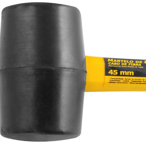 Martelo de borracha 45 mm cabo de fibra  