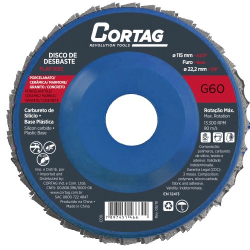 Disco de lixa flap disc c�nico 4.1/2