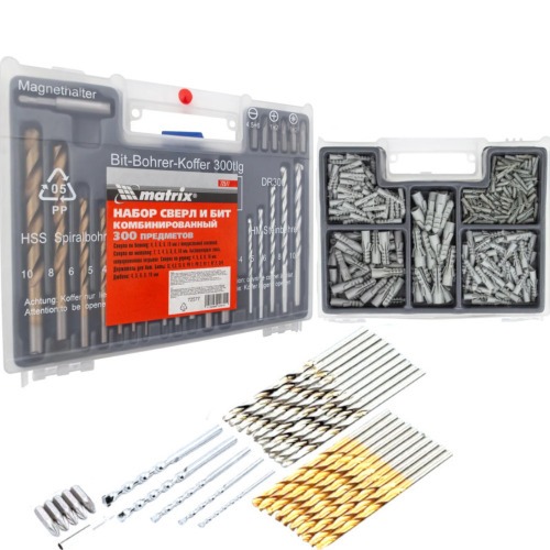 Jogo de brocas bits e buchas com 300 pe�as - 725779