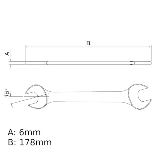 Chave fixa 14 x 15 mm a�o cromo van�dio com cartela