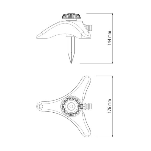 Aspersor estático com base de apoio e pontalete para engate rápido - 78523500 Aspersor estático com base de apoio e pontalete para engate rápido - 78523500