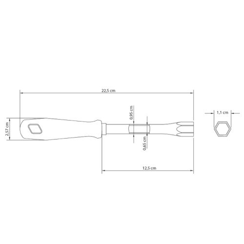 Chave canh�o 7 x 125 mm formato tubular - 41450007