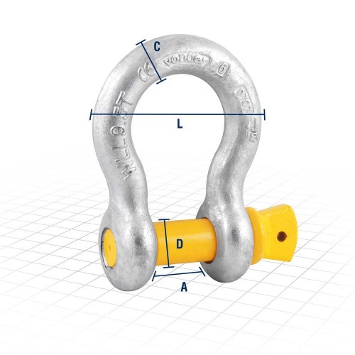 Manilha curva para cabo de aço 1.1/8 Manilha curva para cabo de aço 1.1/8