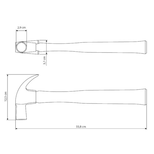 Martelo unha de 29 mm com cabo - 40370029
